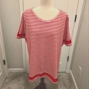 Red and White Striped T-Shirt 2X